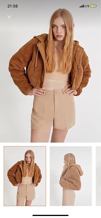 Pull & bear suni yünlü ceket