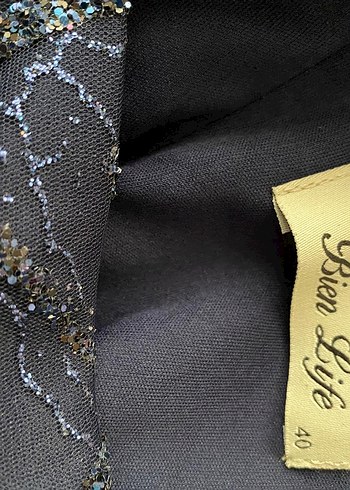 Uzun Lacivert Drapeli Kadın Elbise - Görsel 4