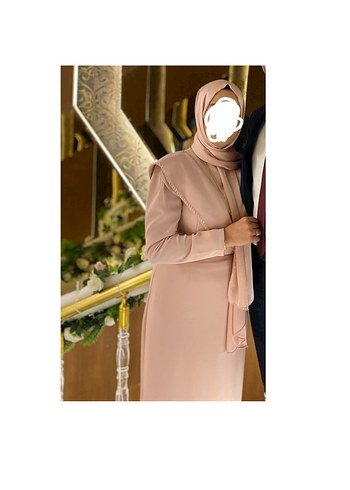 Diğer Drapeli Pembe Uzun Kol Abiye Elbise