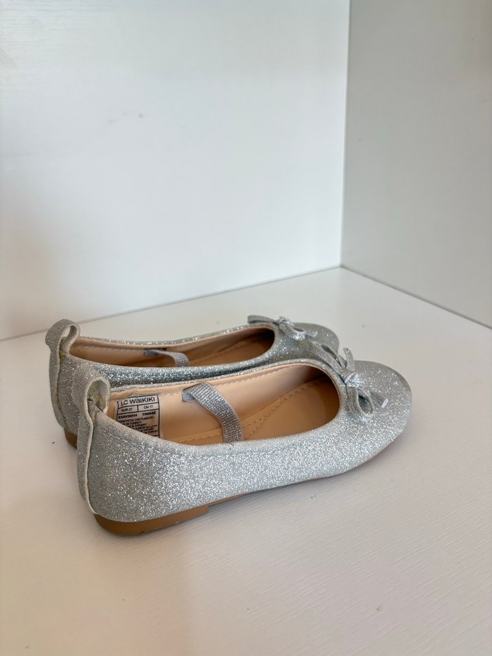 Kız Çocuk Gri Simli Babet - Görsel 5