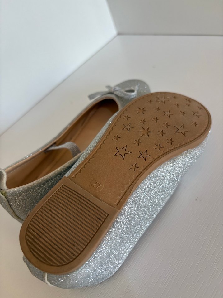 Kız Çocuk Gri Simli Babet - Görsel 4