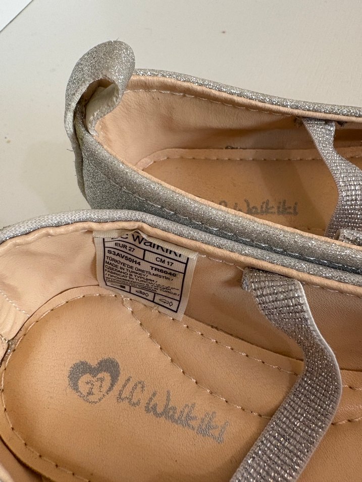 Kız Çocuk Gri Simli Babet - Görsel 2