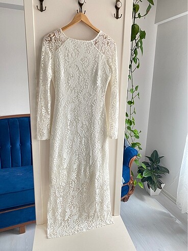 m Beden beyaz Renk Nikah elbisesi