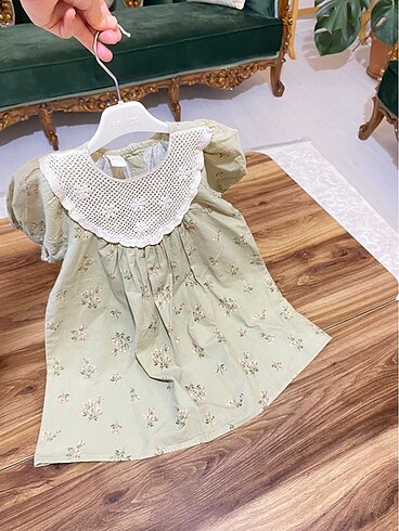 24-36 Ay Beden yeşil Renk Bebek elbise
