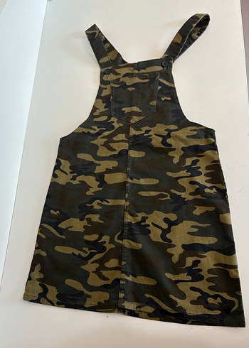 Kadın Kamuflaj Midi Salopet Elbise - Görsel 4