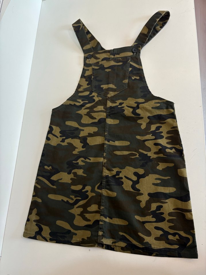 Kadın Kamuflaj Midi Salopet Elbise - Görsel 4