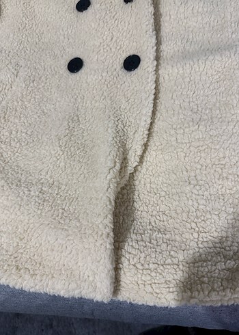 Düğmeli Beyaz Midi Kadın Kaban - Görsel 6