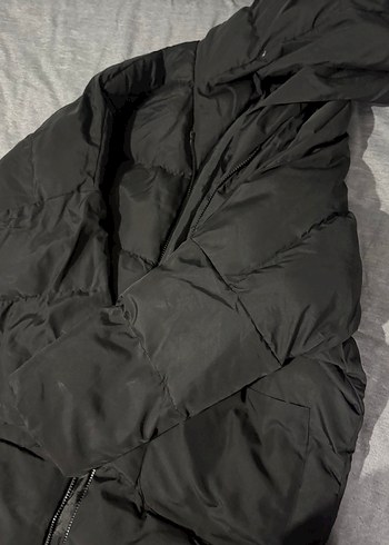 Siyah Fermuarlı Kadın Midi Kaban - Görsel 5