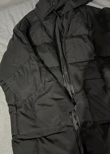 Siyah Fermuarlı Kadın Midi Kaban - Görsel 4