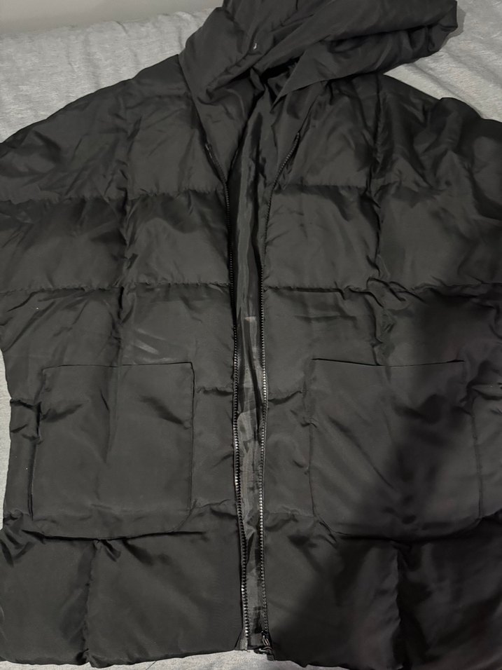 Siyah Fermuarlı Kadın Midi Kaban - Görsel 3