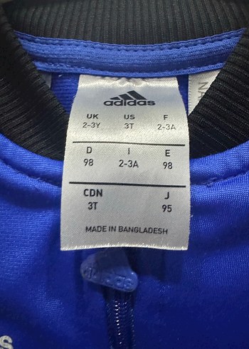 Orijinal Mavi Adidas Erkek Çocuk Fermuarlı Ceket - Görsel 3