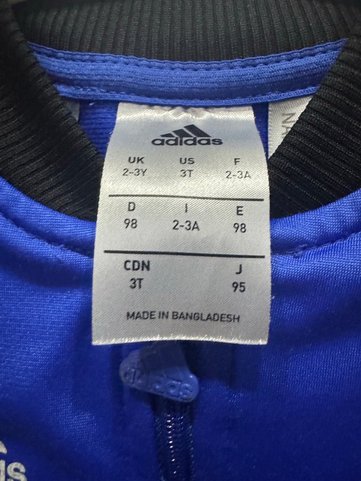 Orijinal Mavi Adidas Erkek Çocuk Fermuarlı Ceket - Görsel 3