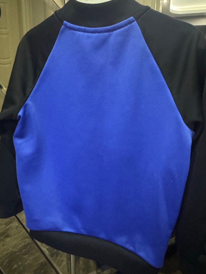 Orijinal Mavi Adidas Erkek Çocuk Fermuarlı Ceket - Görsel 2