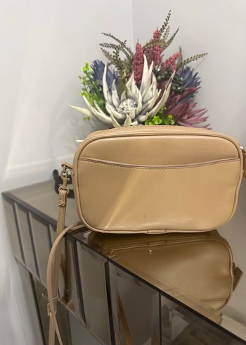 Bej Deri Kadın Omuz Çantası - Görsel 3