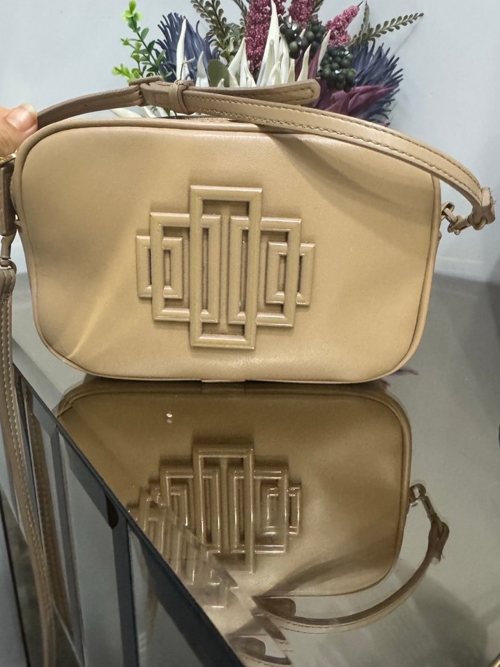 Bej Deri Kadın Omuz Çantası - Görsel 2