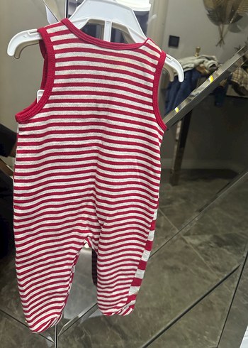 Kız Bebek Çizgili Örgü Tulum - Görsel 2