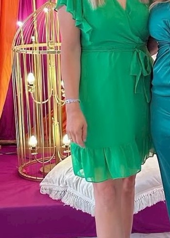 Yeşil Volanlı Hamile Mini Bluz - Görsel 5