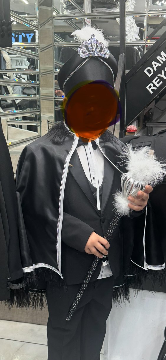 Siyah Parlak taşlı pelerin set(2 set var - Görsel 2