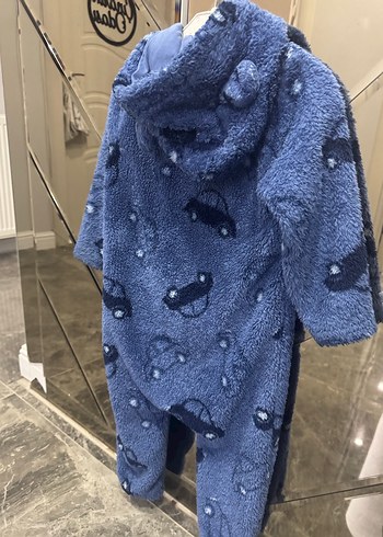 Mavi Erkek Bebek Örme Tulum - Görsel 2