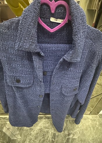 Düğmeli Mavi Mini Kot Ceket - Görsel 2