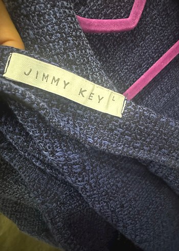 Düğmeli Mavi Mini Kot Ceket - Görsel 5