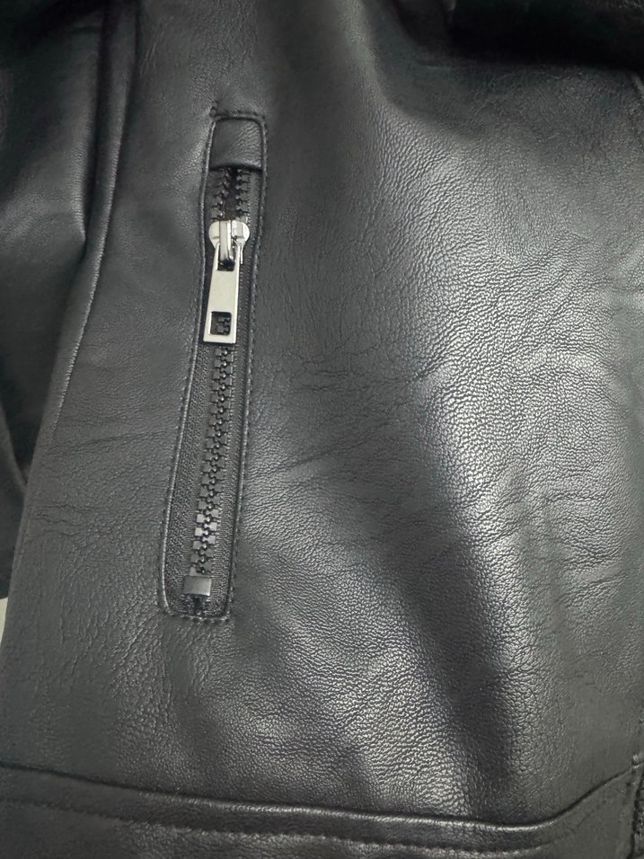 Siyah Deri Biker Ceket - Görsel 5