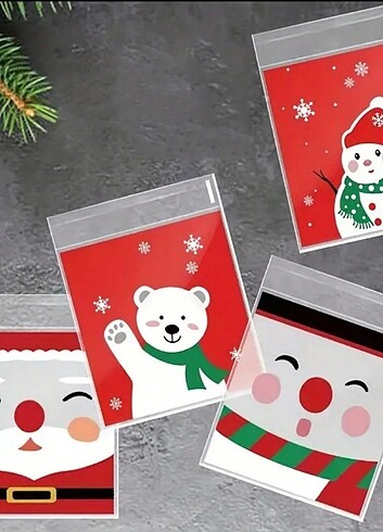 10 adet şeffaf yılbaşı paket