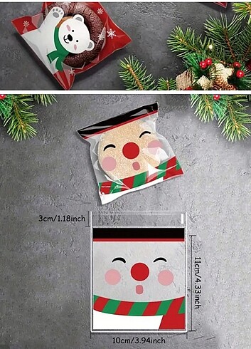 Beden 10 adet şeffaf yılbaşı paket