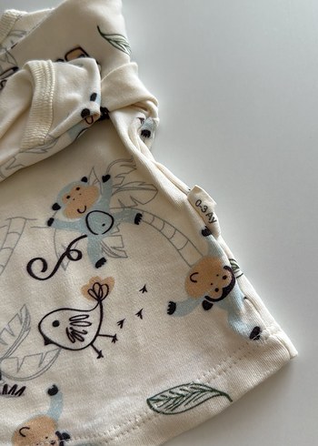 Bebek Erkek Hastane Kıyafeti Uzun Kollu Pamuk - Görsel 3