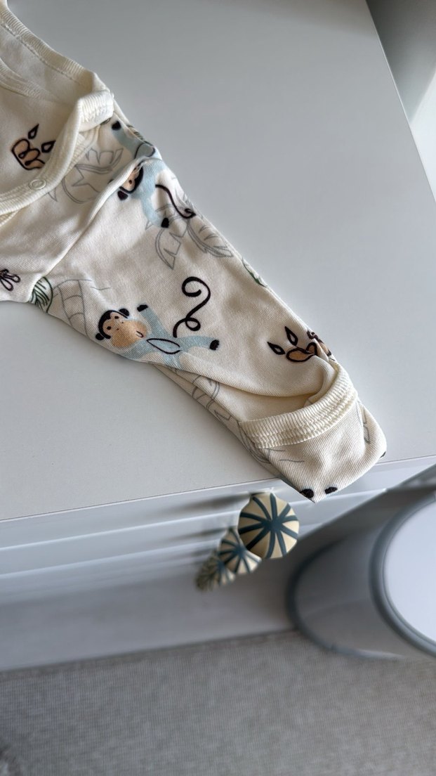 Bebek Erkek Hastane Kıyafeti Uzun Kollu Pamuk - Görsel 2