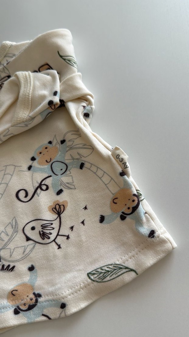 Bebek Erkek Hastane Kıyafeti Uzun Kollu Pamuk - Görsel 3