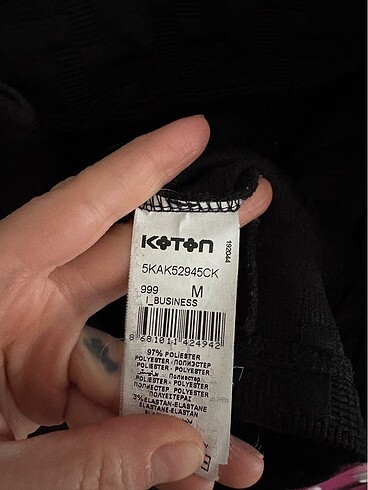 m Beden Koton siyah ceket