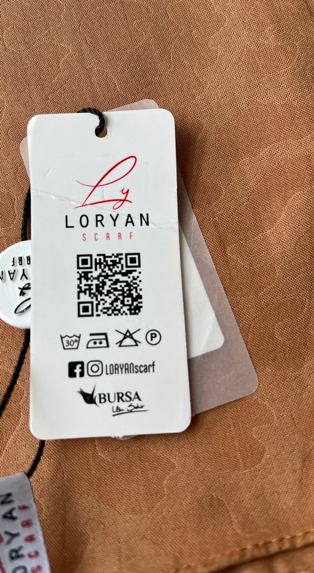 Kadın Parlak Kahverengi Drapeli Şal - Görsel 2