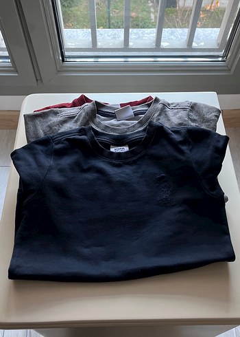 Erkek  çocuğu Gri Baskılı  bordo baskılı ve düzlacivert swet - Görsel 5