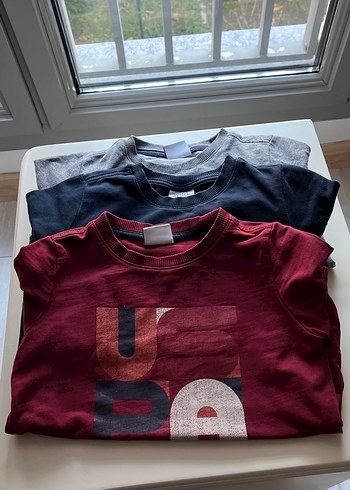 Erkek  çocuğu Gri Baskılı  bordo baskılı ve düzlacivert swet - Görsel 4