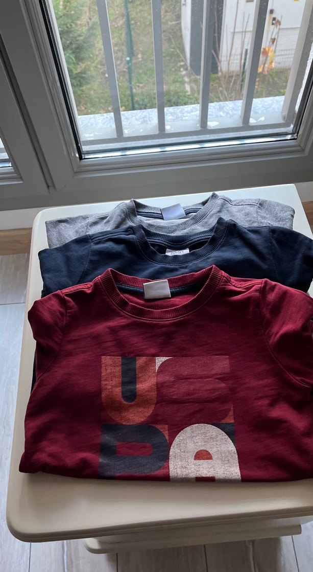 Erkek  çocuğu Gri Baskılı  bordo baskılı ve düzlacivert swet - Görsel 3