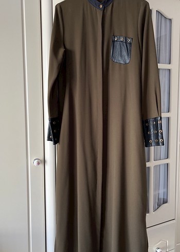 Kadın haki rengi gömlek elbise - Görsel 17