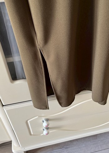 Kadın haki rengi gömlek elbise - Görsel 7