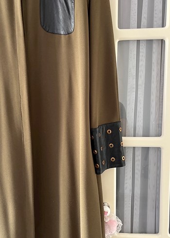 Kadın haki rengi gömlek elbise - Görsel 11