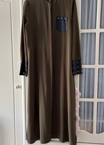 Kadın haki rengi gömlek elbise - Görsel 2