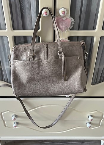 Gri Deri Kadın Çanta - Görsel 12