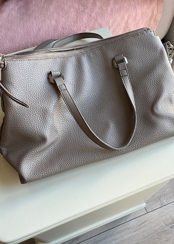 Gri Deri Kadın Çanta - Görsel 10