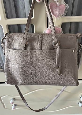 Gri Deri Kadın Çanta - Görsel 15