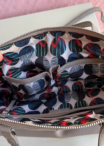 Gri Deri Kadın Çanta - Görsel 9