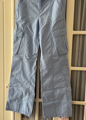 Gevşek Kesim Gri Mavi Kargo pantolon - Görsel 11