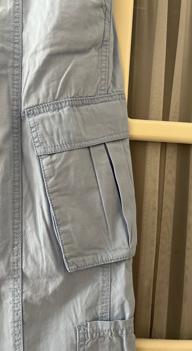 Gevşek Kesim Gri Mavi Kargo pantolon - Görsel 5