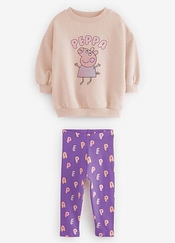Zara ZARAYENİ SEZON DİSNEYPEPPA SWEATSHİRT ve FİTİLLİ TAYT TAKIM 