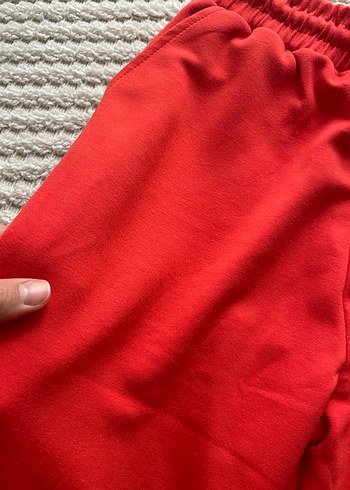 Kırmızı Rahat Kesim Kadın Eşofman Altı - Görsel 4