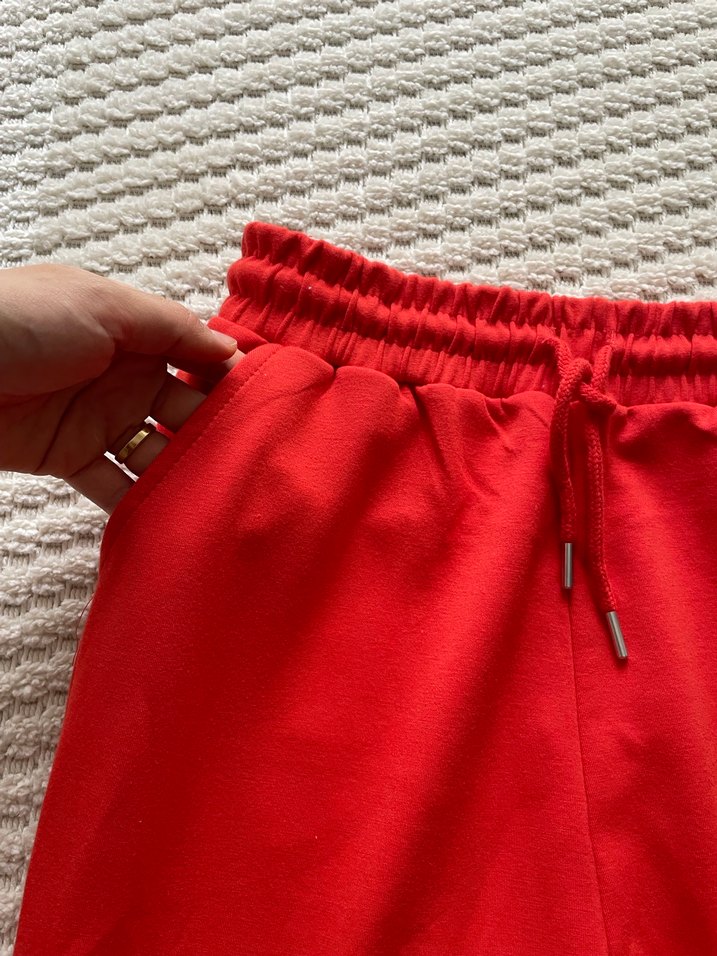 Kırmızı Rahat Kesim Kadın Eşofman Altı - Görsel 2