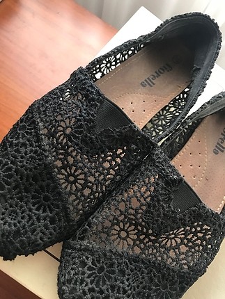 37 Beden siyah Renk Toms model dantelli ayakkabı